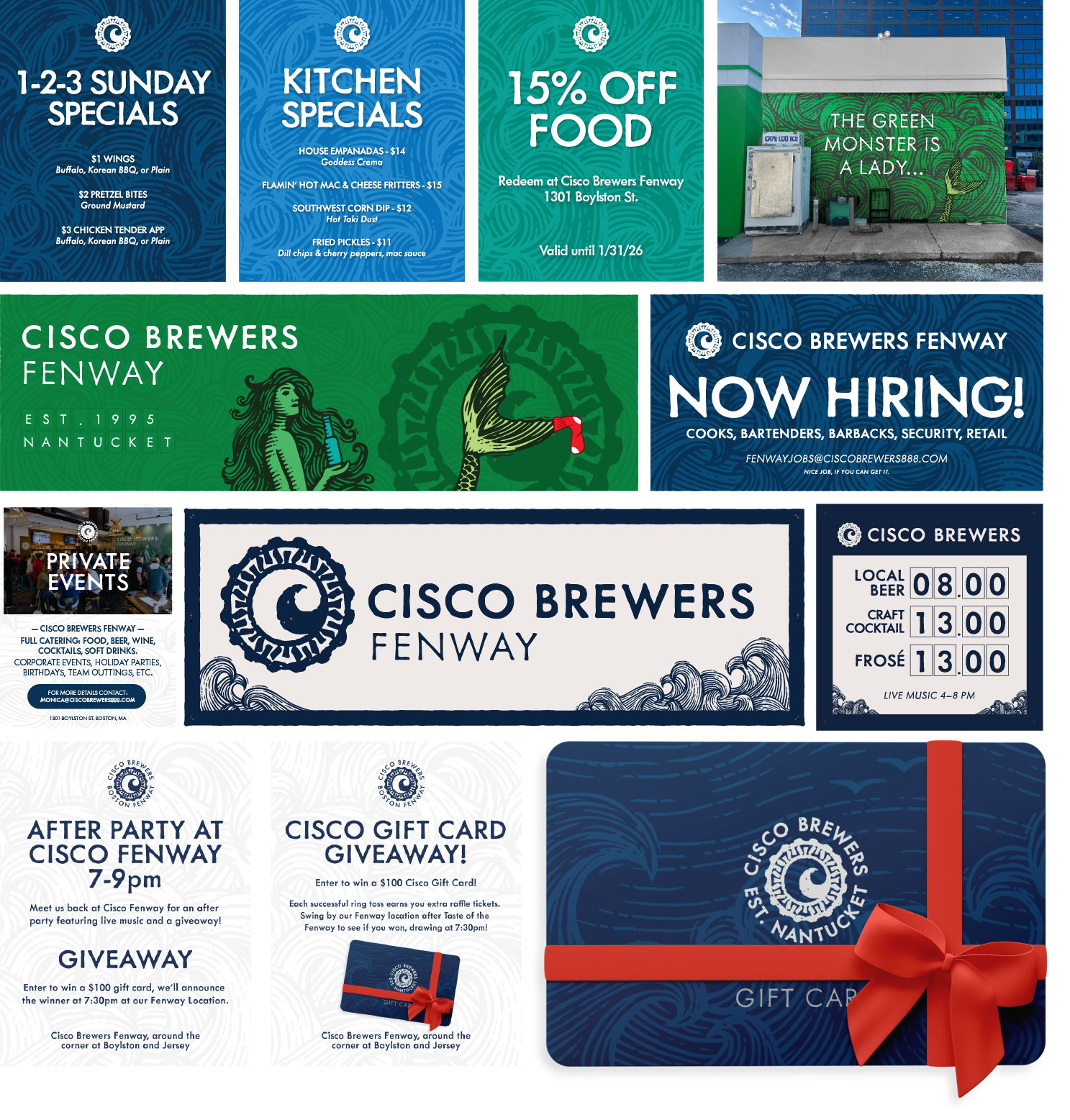 Cisco Brewers Fenway brand launch materials